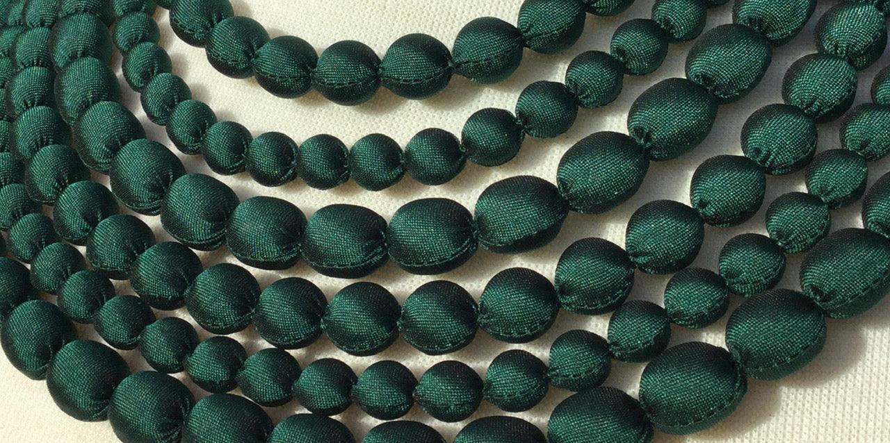 silk beaded necklace handmade