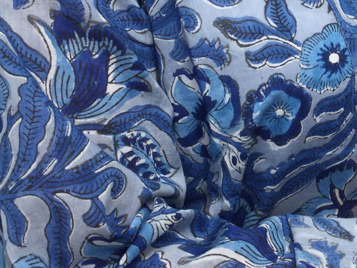Ladies kaftan blue - cotton - Loano