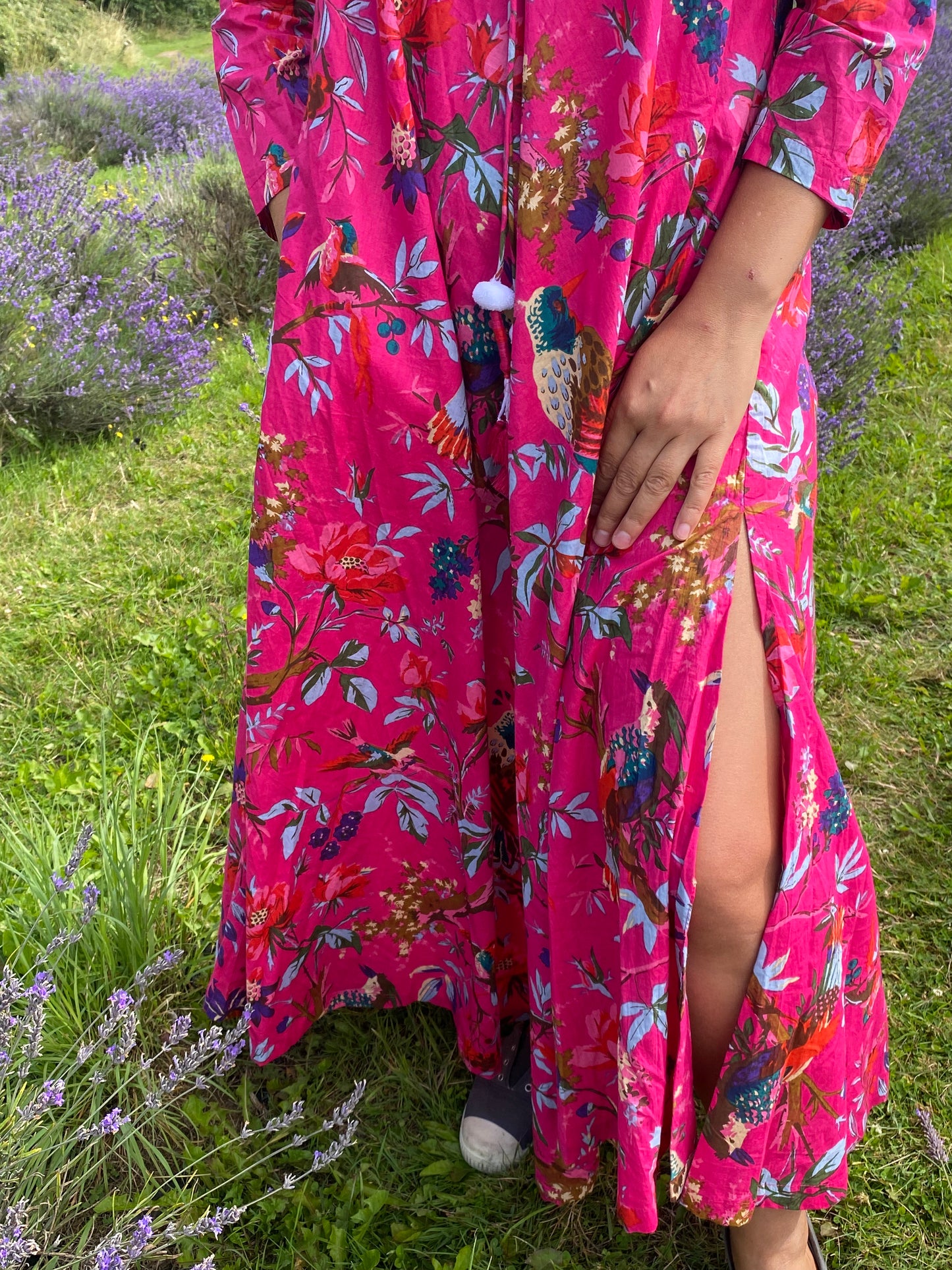 Fuchsia Birds Of Paradise Long Dress