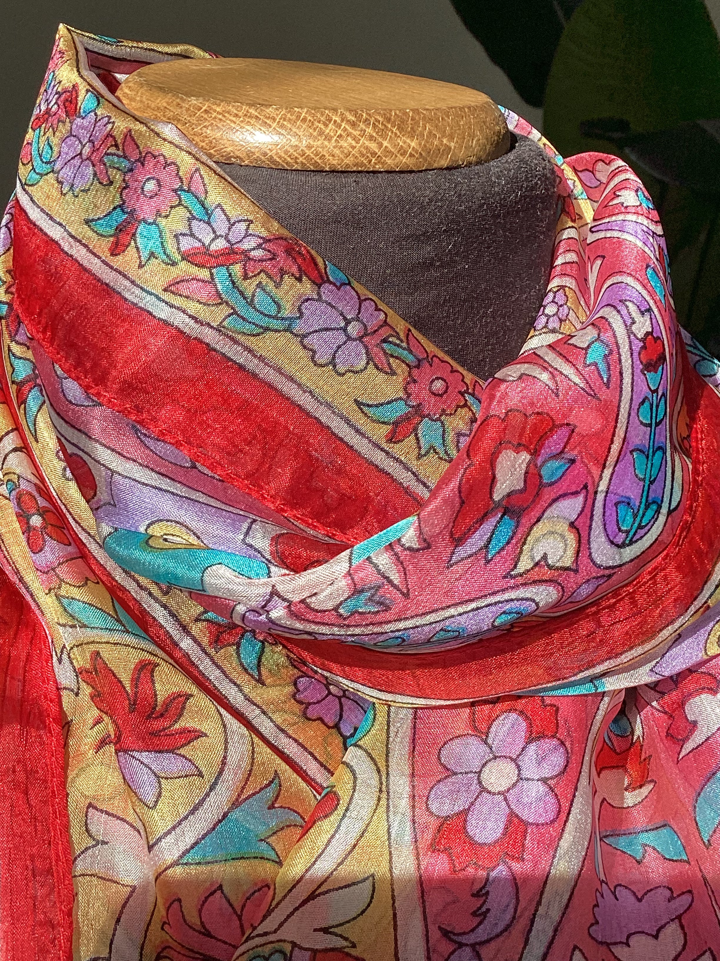 Alhambra Red  Silk Scarf