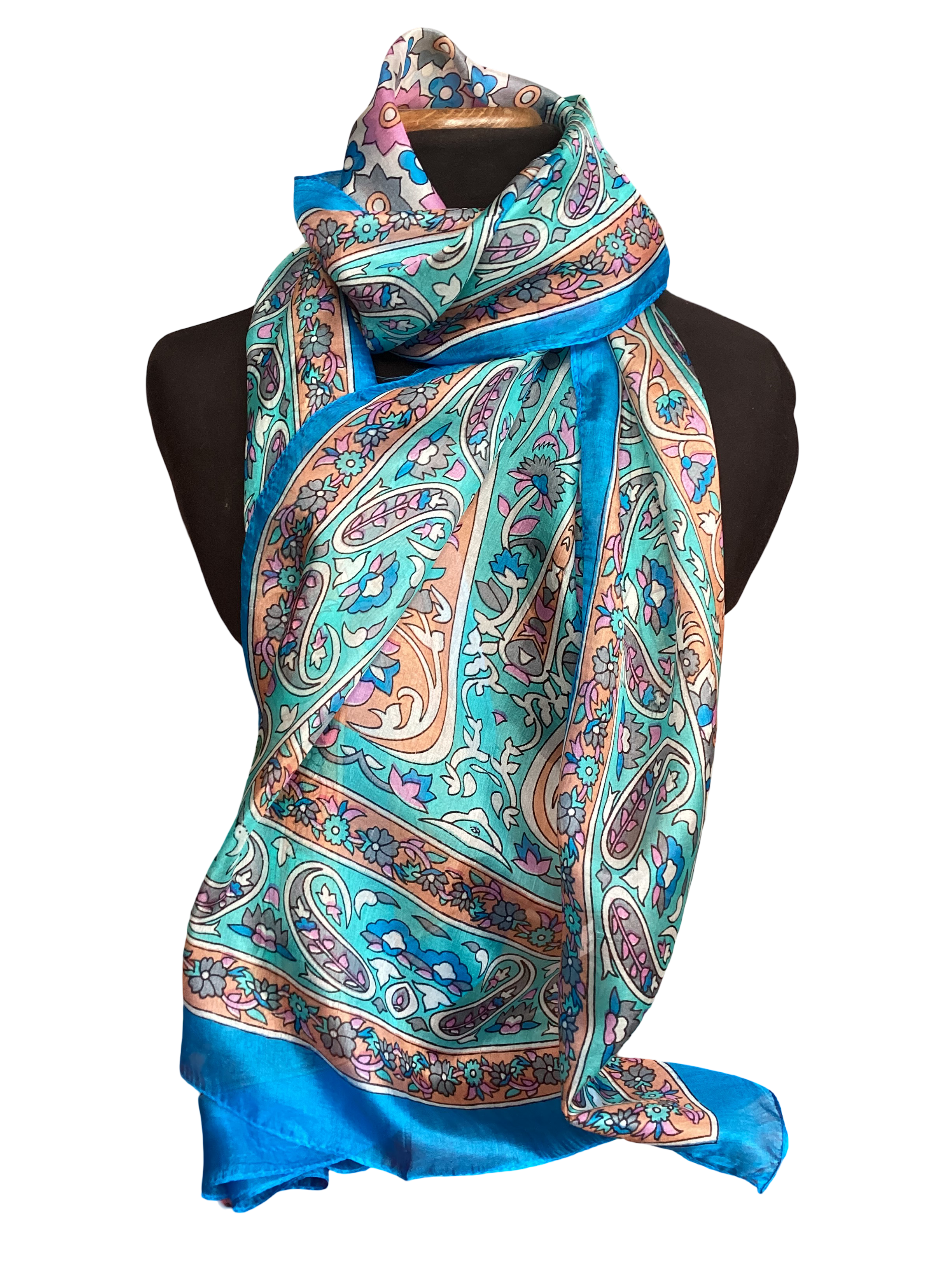 Alhambra Turquoise Silk Scarf
