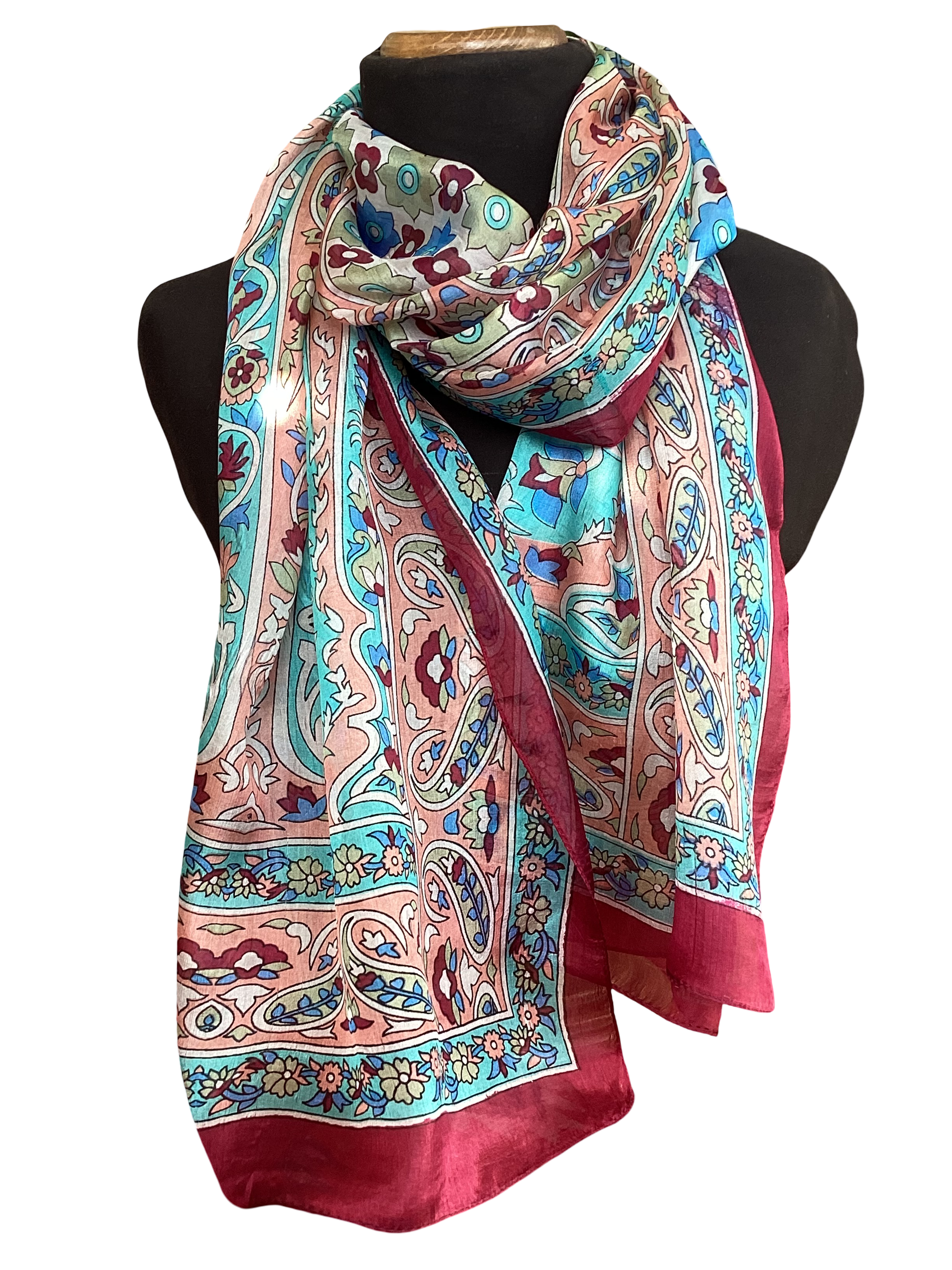 Alhambra Burgundy Silk Scarf