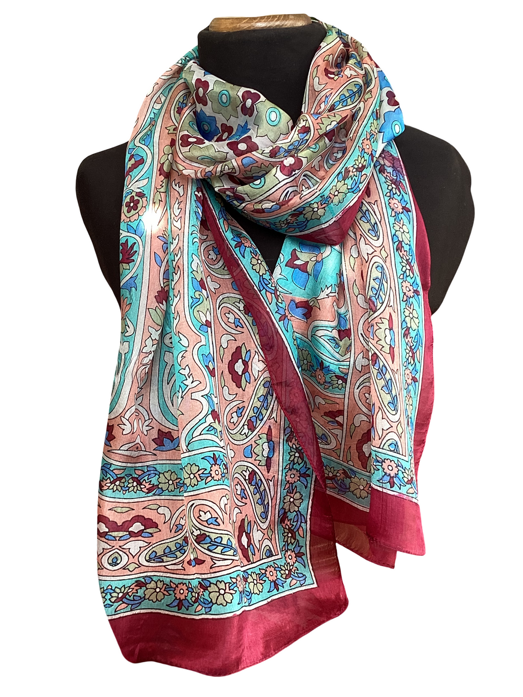 Alhambra Burgundy Silk Scarf