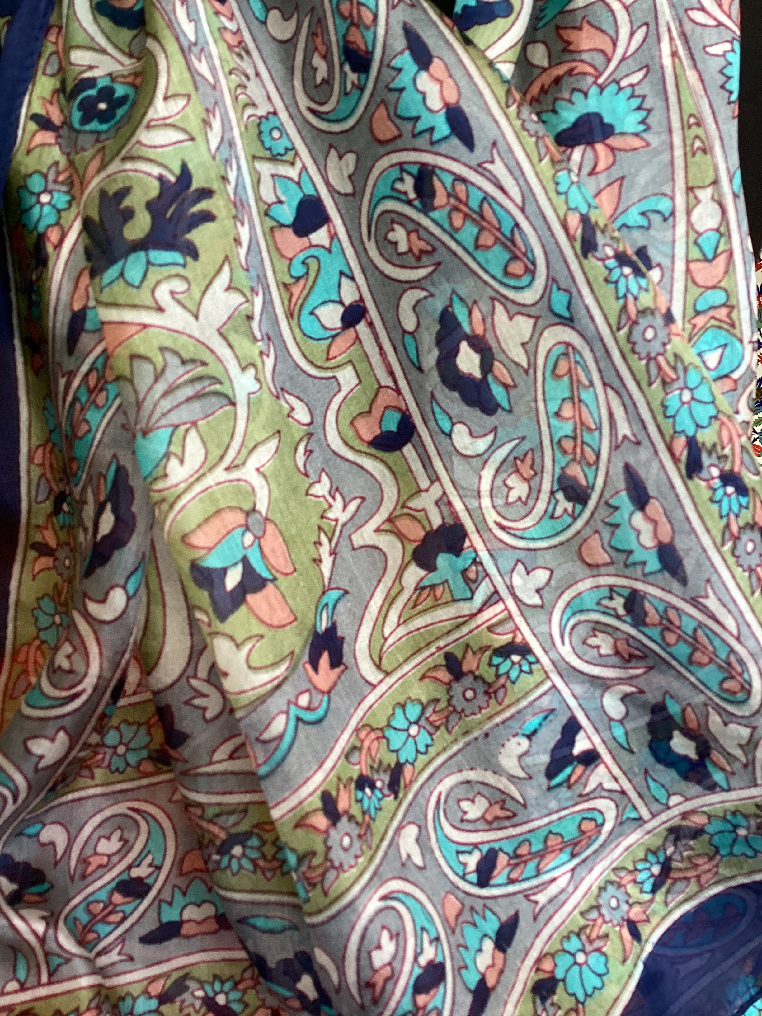 Alhambra Navy  Silk Scarf