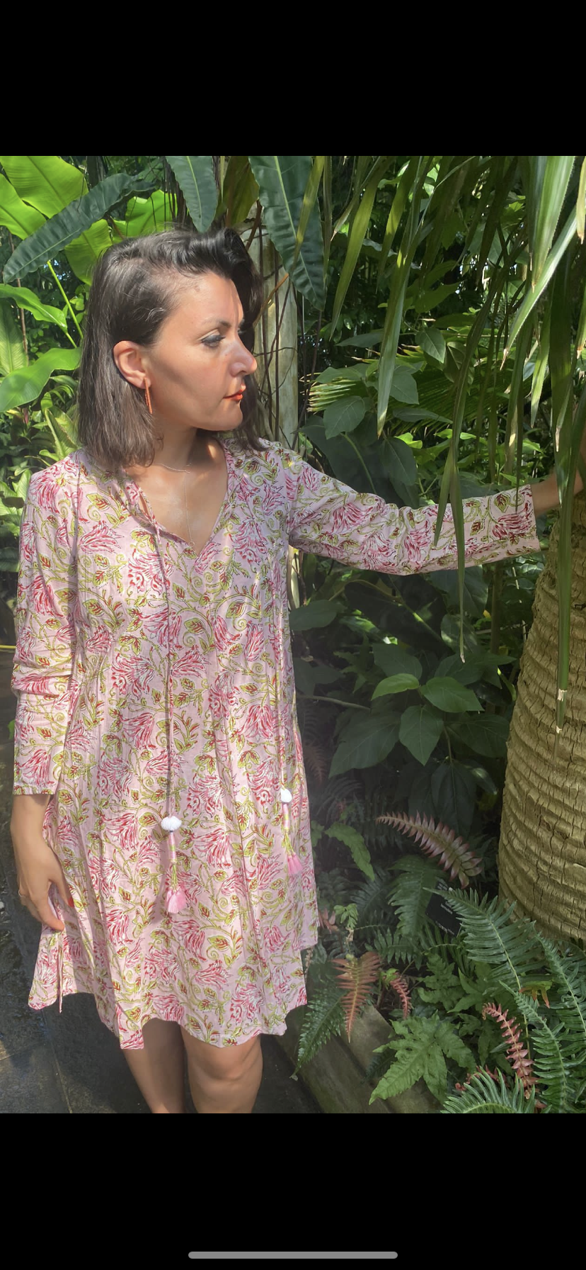 Pink Tulips Cotton Dress