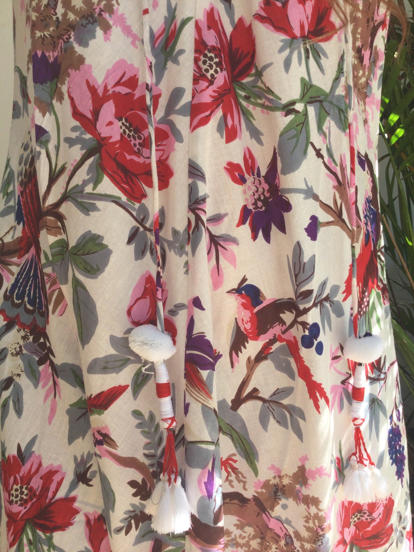 White Birds of Paradise Long Cotton Dress