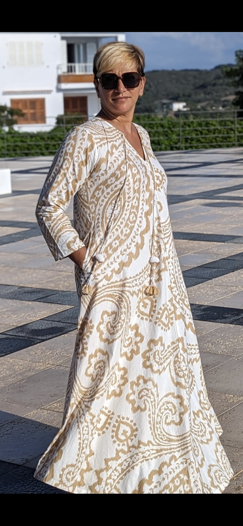 Gold Ikat Dress