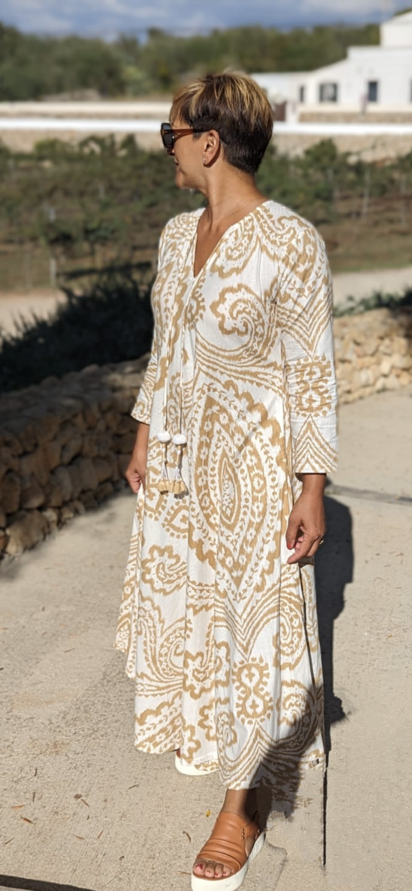 Gold Ikat Dress
