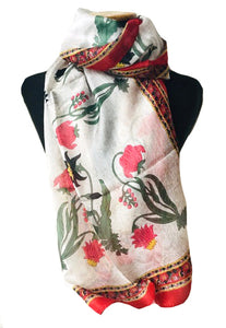 red iris silk neck scarf