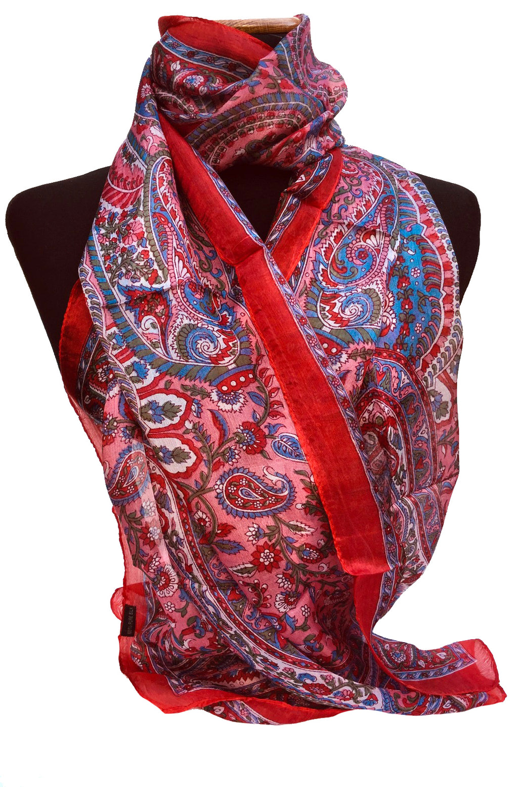 The Red Paisley Silk Scarf