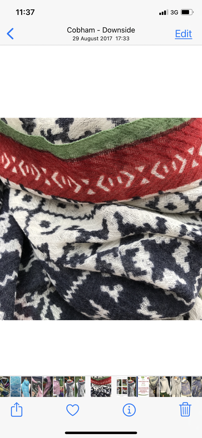 The Navy Gaucho Shawl - 100% Fine Wool Scarf