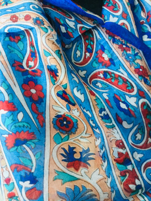 Persian Blue Silk Scarf