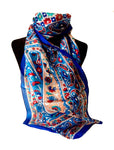 Persian Blue Silk Scarf