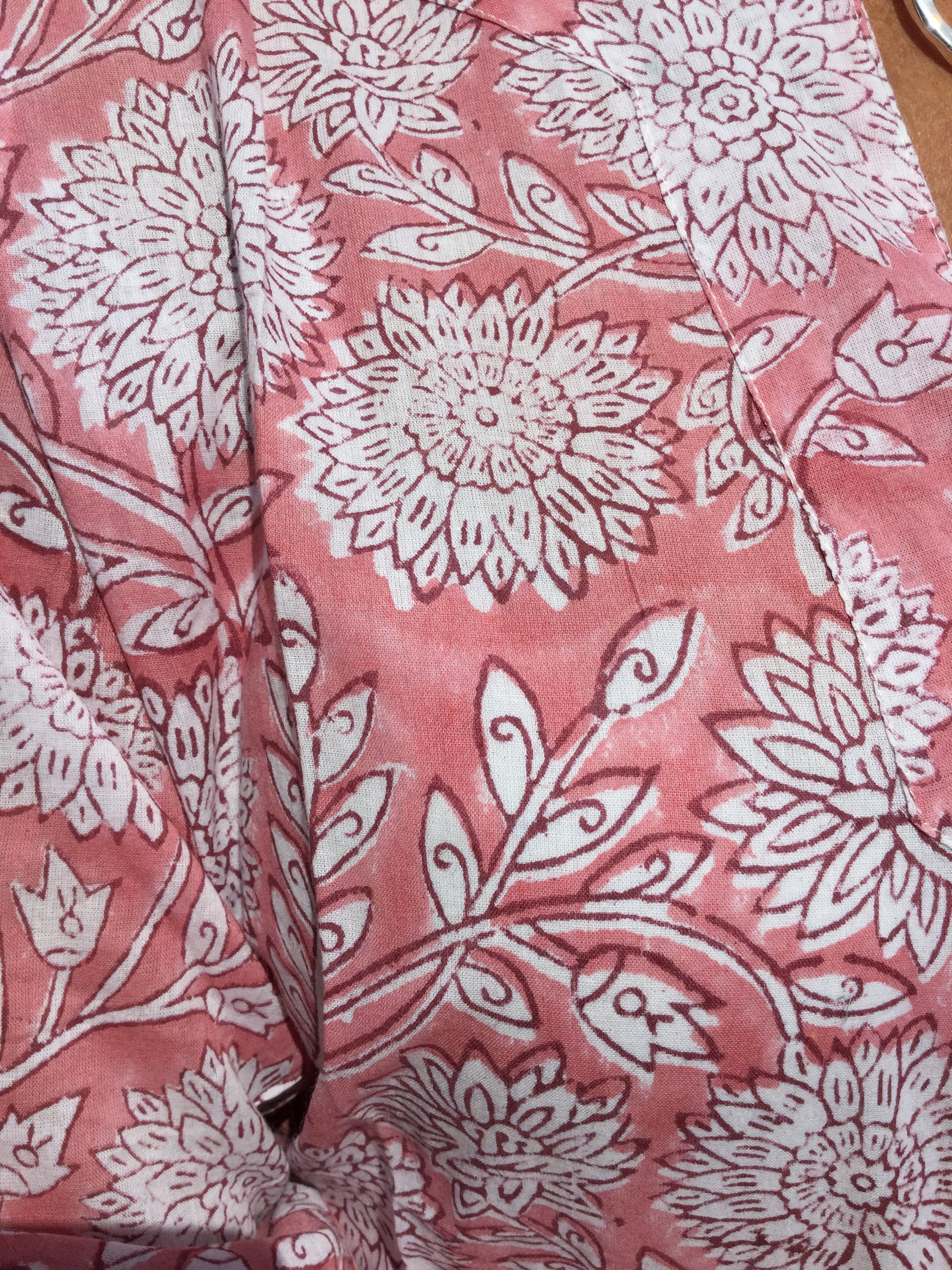 Ladies' Kaftan - Pink and white flower print - Alassio