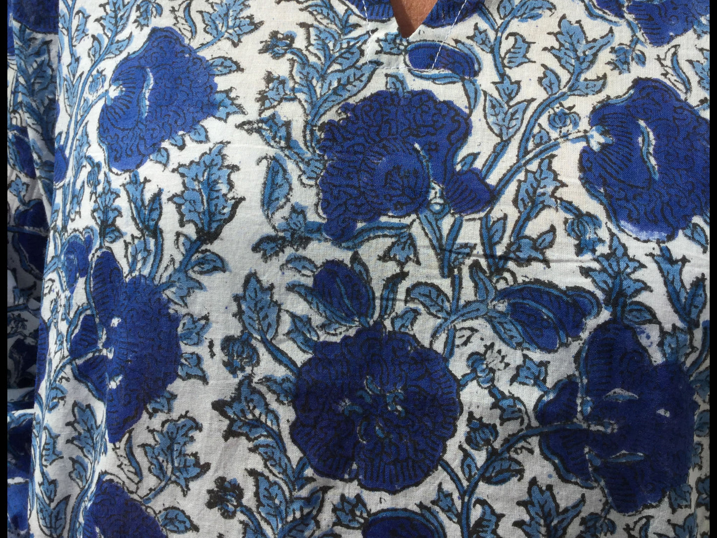 Blue Ladies Cotton Kaftan - Borgio Verezzi