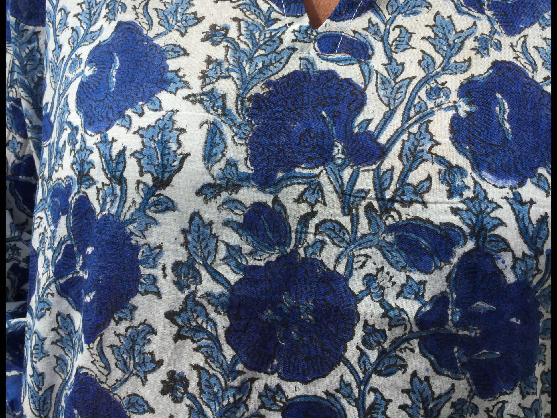 Blue Ladies Cotton Kaftan - Borgio Verezzi