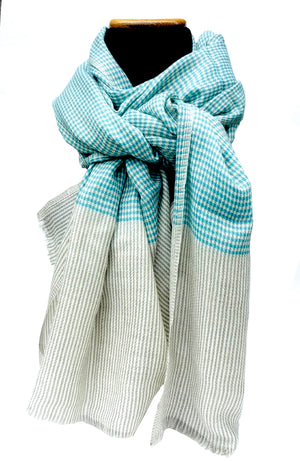 Fine wool scarf - blue - charlotte