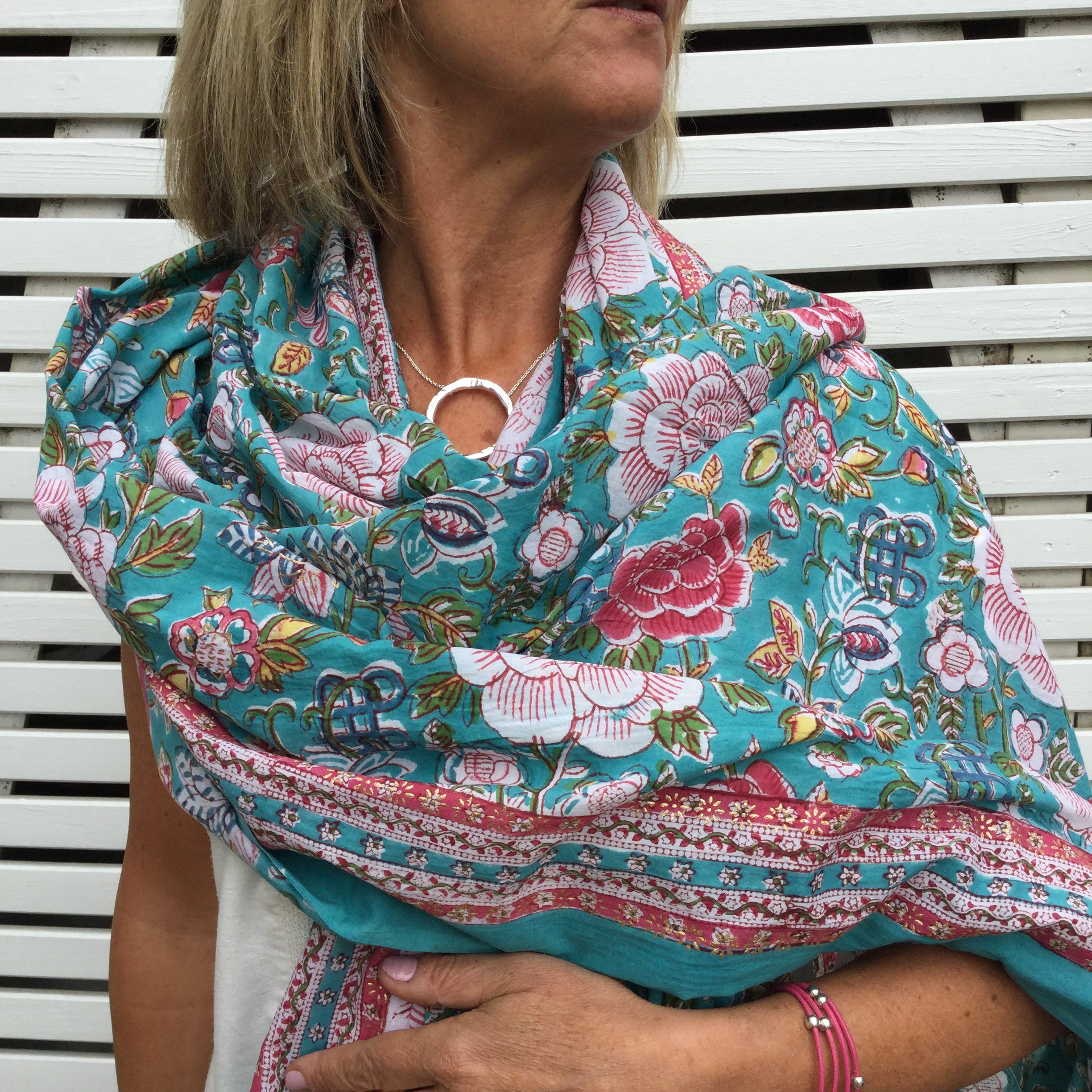 cotton shawl block printed 