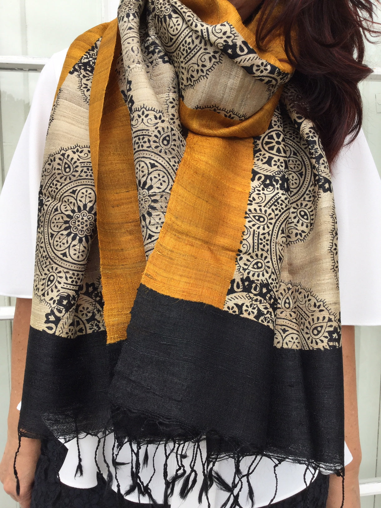 silk shawl mandala print
