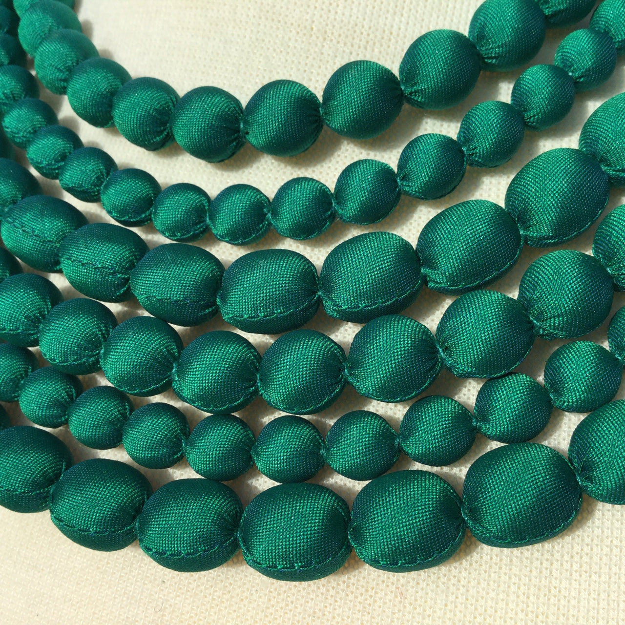 silk beaded necklace handmade