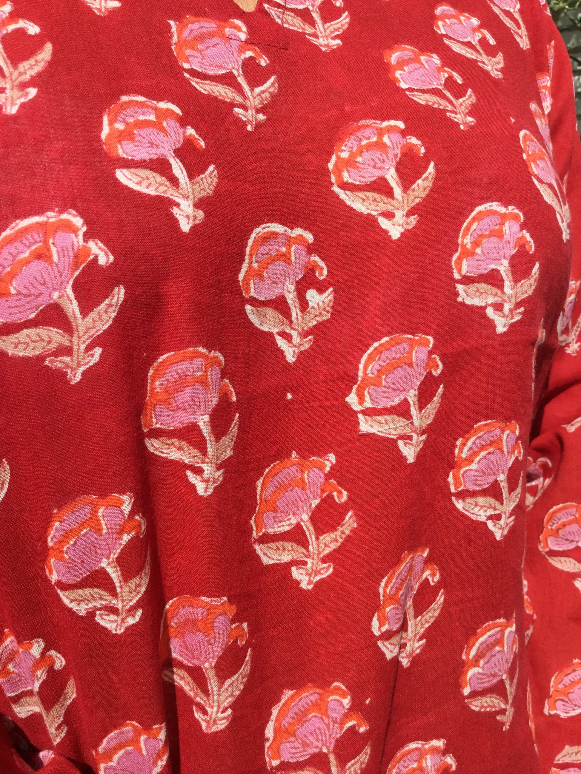 Ladies Kaftan - Cotton - Red