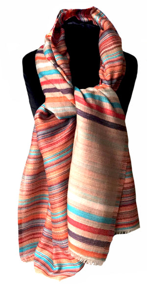 Striped wool wrap - The Monika
