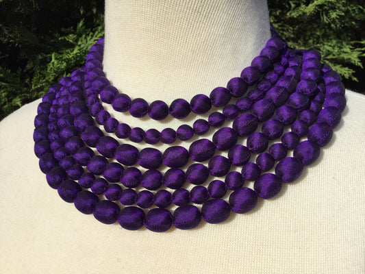 silk beaded necklace handmade