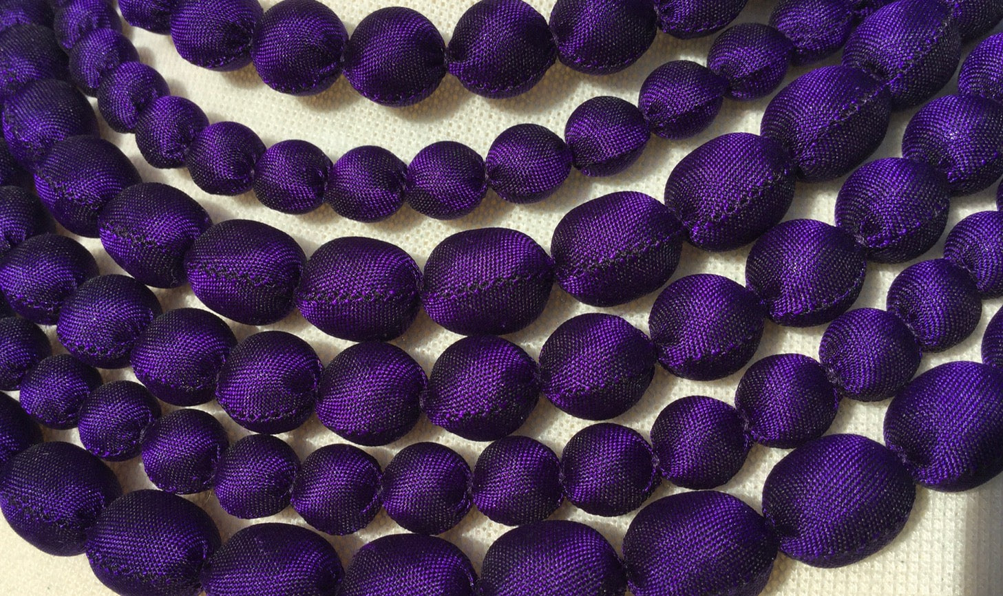 silk beaded necklace handmade