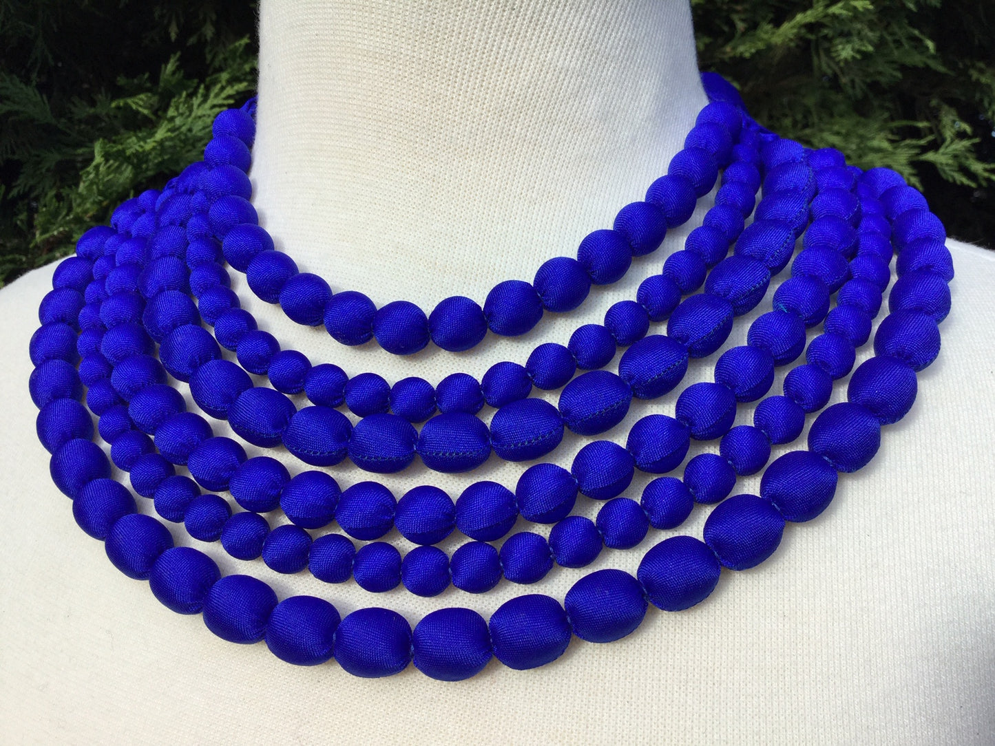 silk beaded necklace handmade