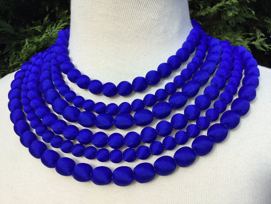 silk beaded necklace handmade