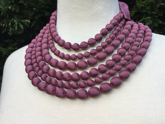 silk beaded necklace handmade