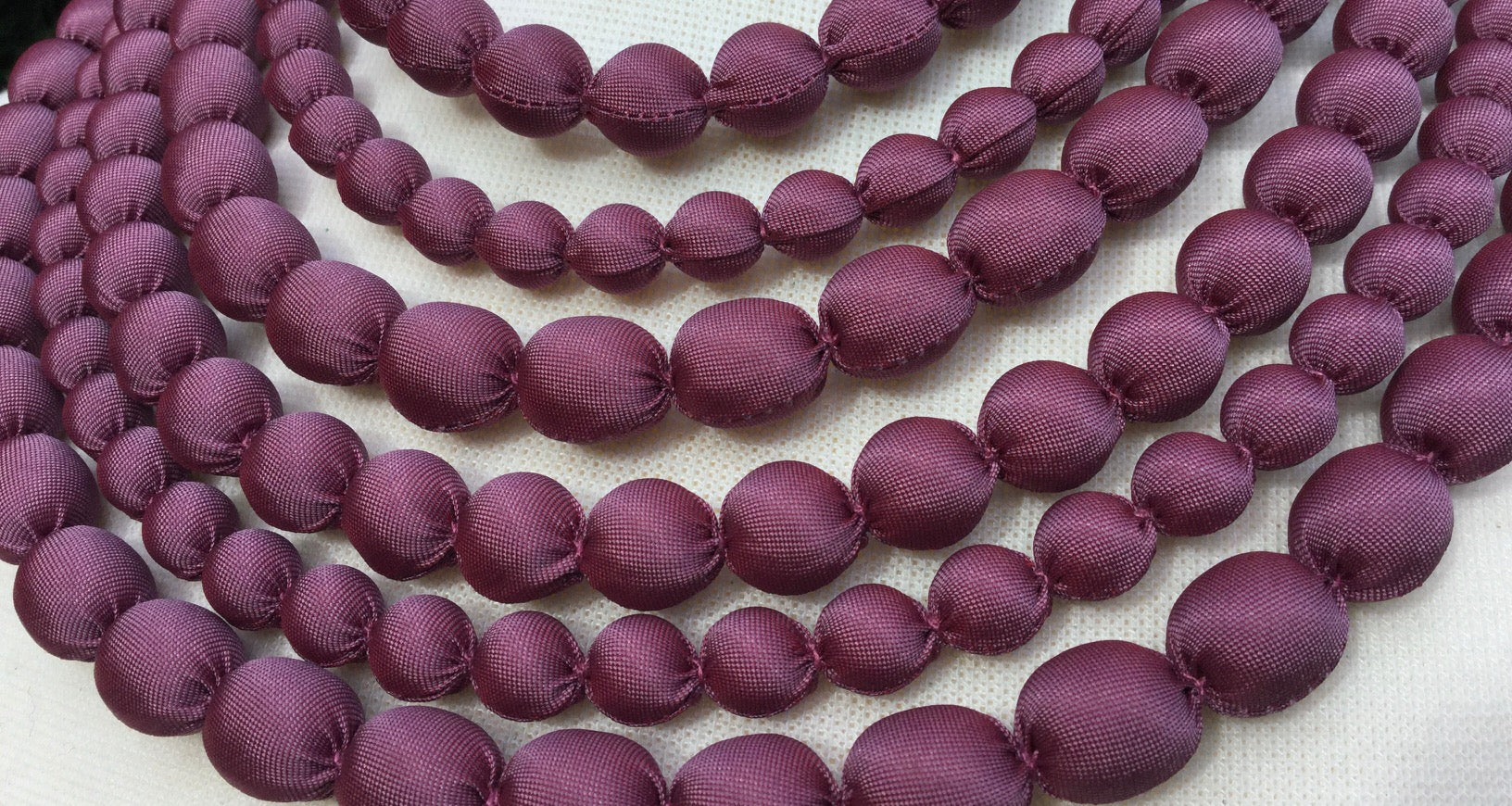 silk beaded necklace handmade