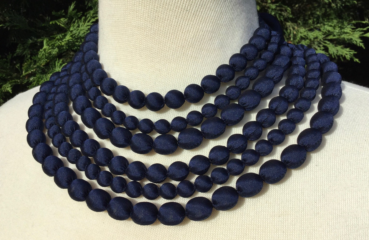silk beaded necklace handmade