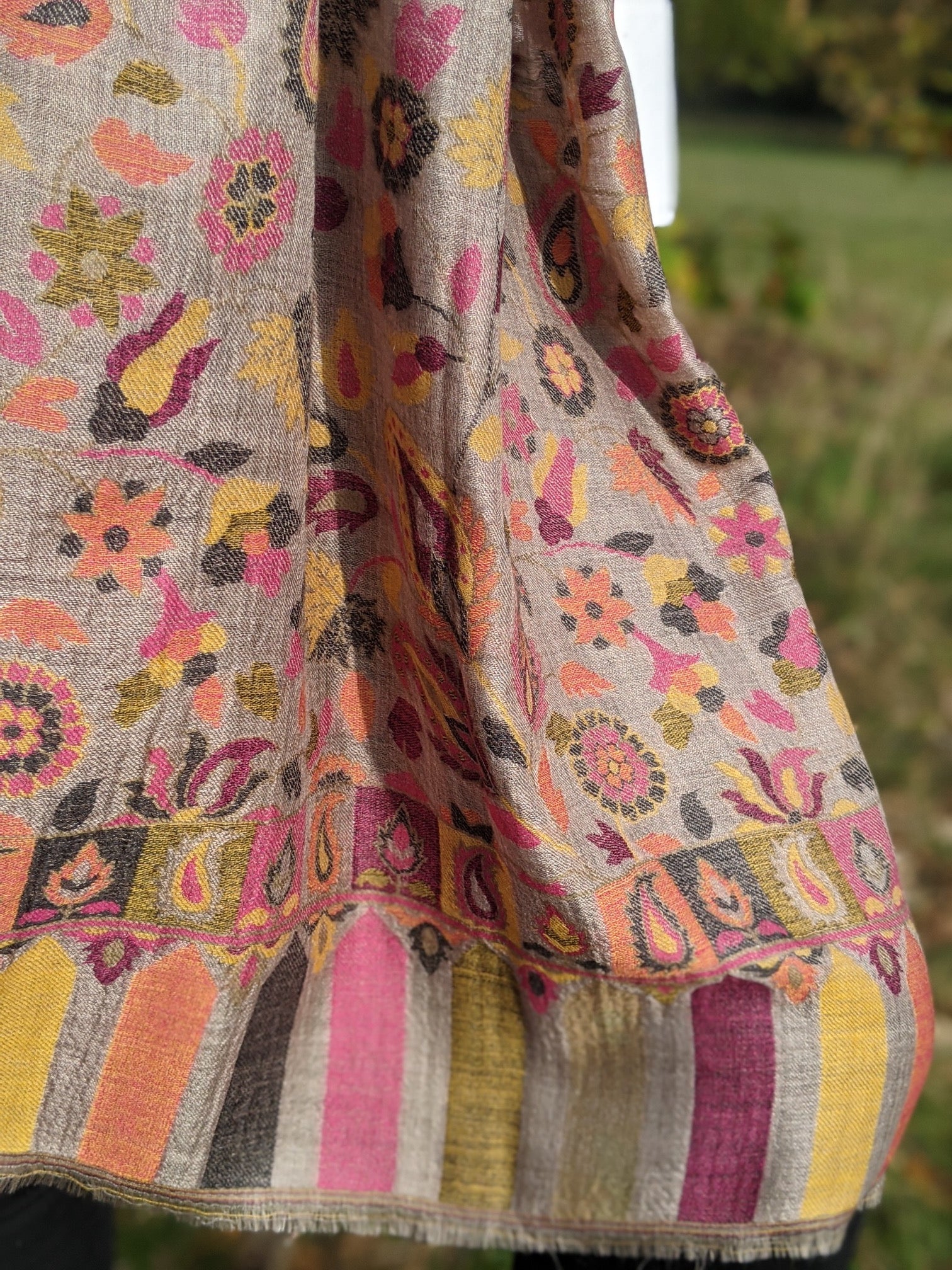 fine wool and silk large shawl