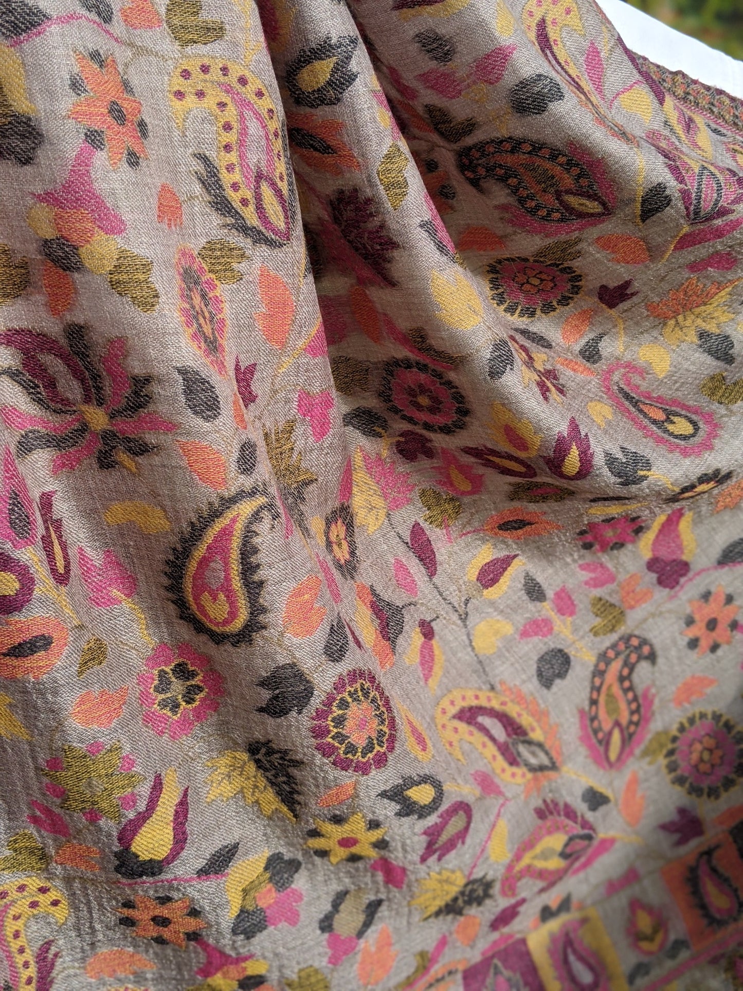 fine wool and silk large shawl