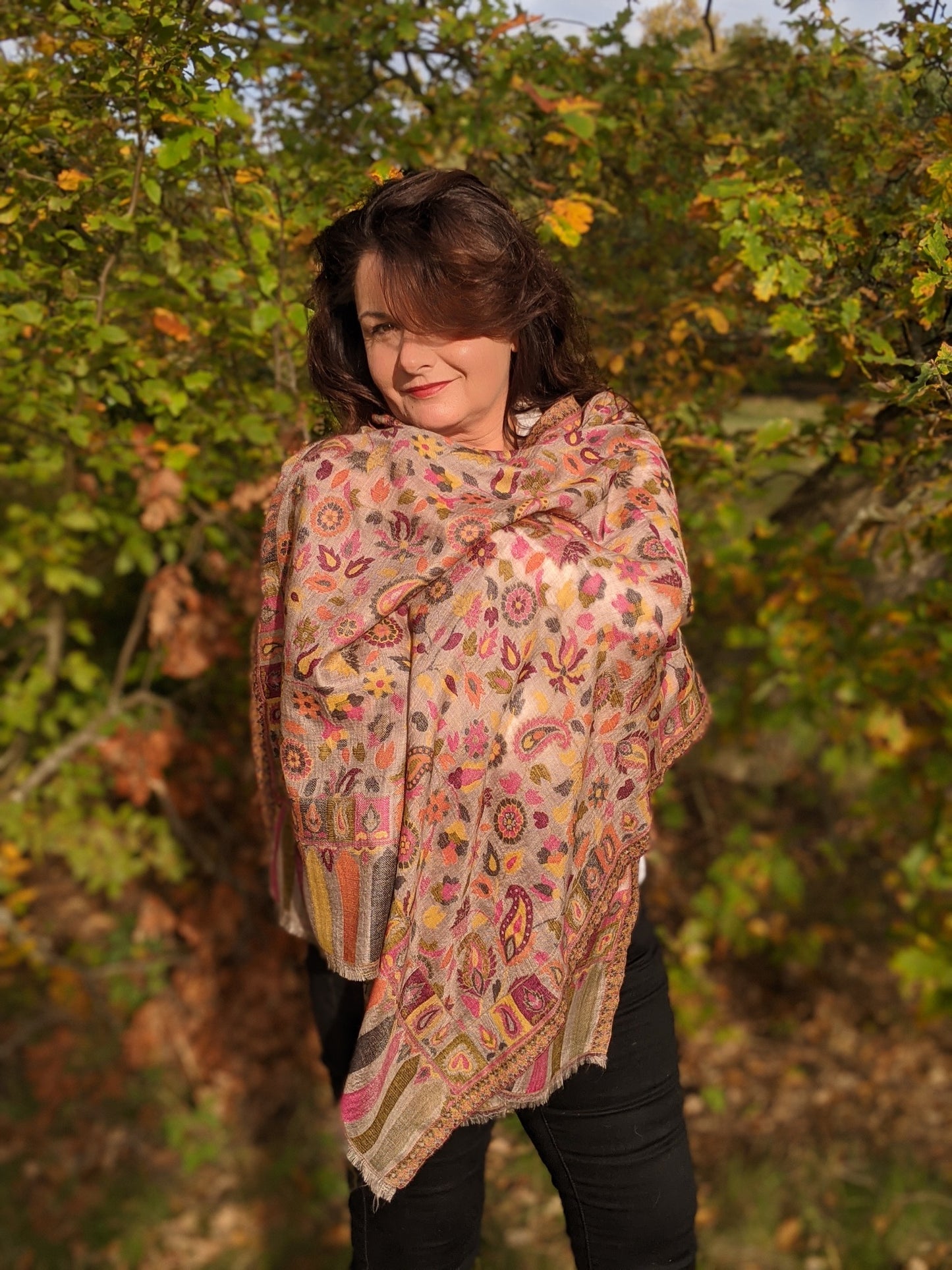 fine wool and silk large shawl