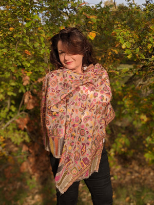 fine wool and silk large shawl