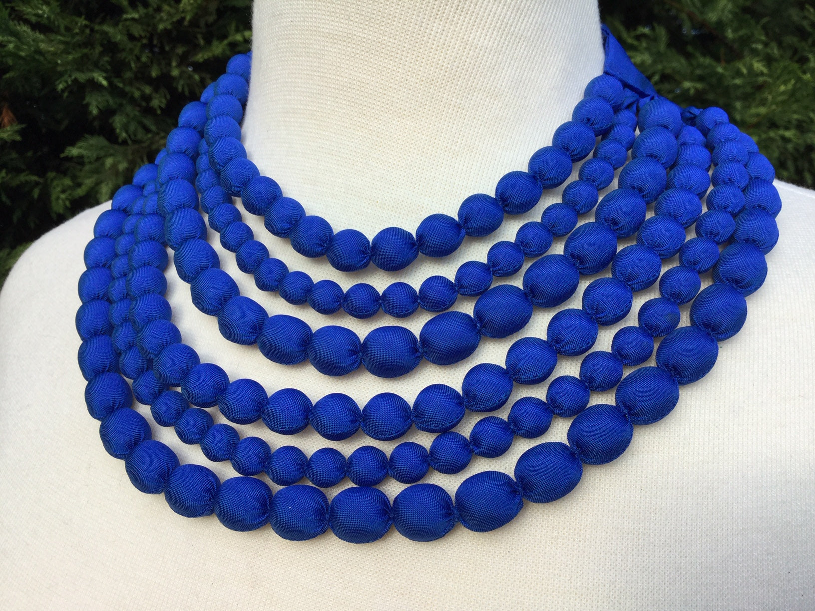 silk beaded necklace handmade
