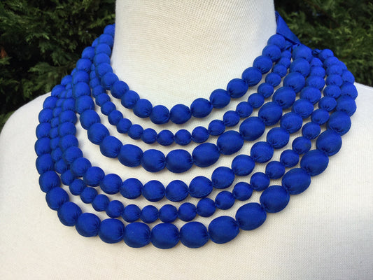 silk beaded necklace handmade